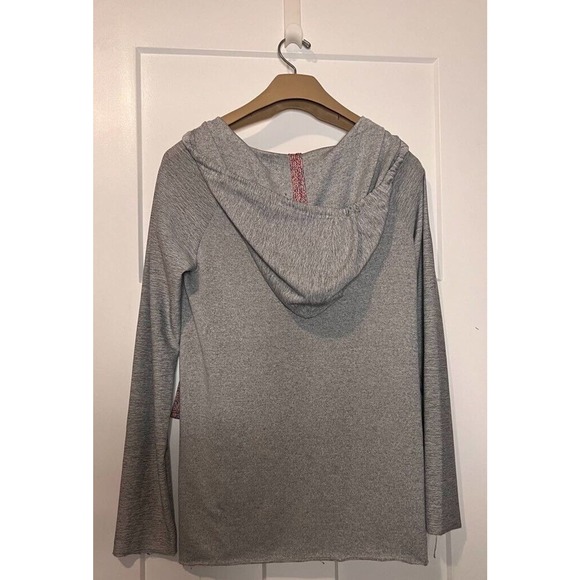 Hem & Thread Womens Hoodie Sweatshirt Gray Multicolor Pullover Marled V Neck M - Picture 4 of 10